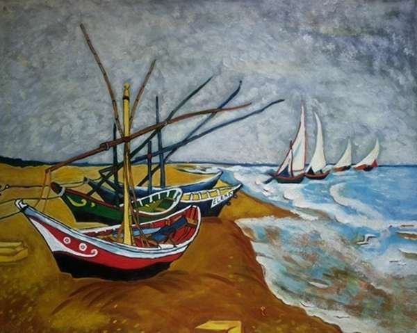 dilameart art reproduction van gogh barche a saint maree dilameART