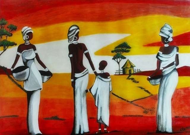 dilameart art riproduction tema africa villaggio africano dilameART