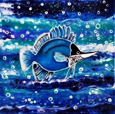 4dilameart deep blu panel dilameART