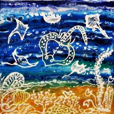 5.dilameart deep blu panel dilameART