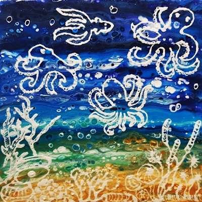 7.dilameart deep blu panel dilameART