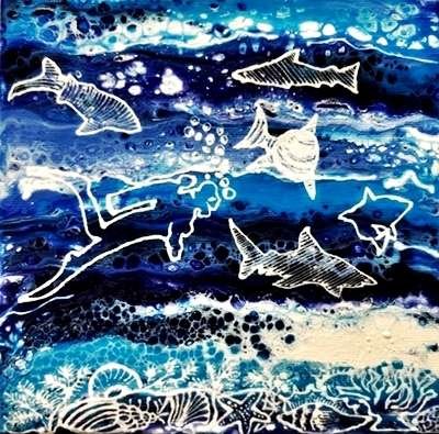 8.dilameart deep blu panel dilameART