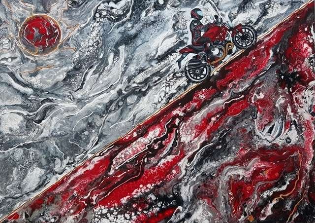 ducati motorcycle su dilameart- fluidart